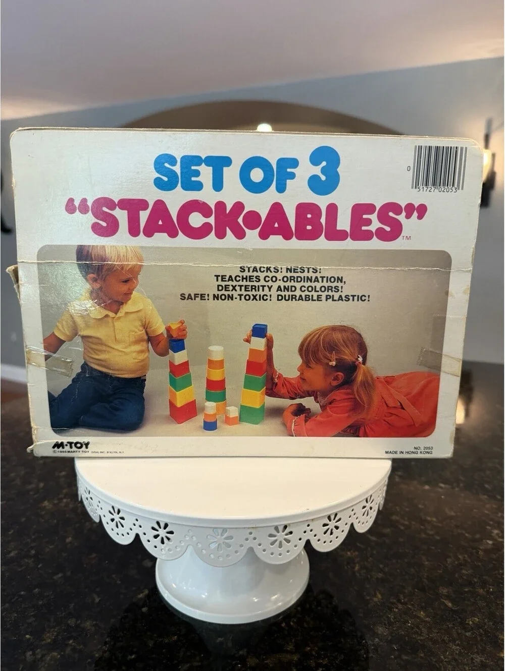 Vintage 1985 MARTY TOY  Set of 3 Plastic Stackables/Nesting Non Toxic NEW!